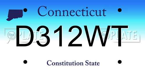 D312WT Connecticut License Plate