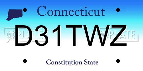 D31TWZ Connecticut License Plate