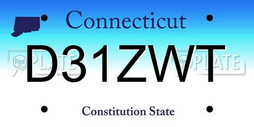 D31ZWT Connecticut License Plate