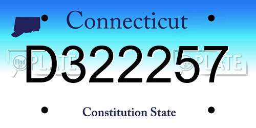 D322257 Connecticut License Plate