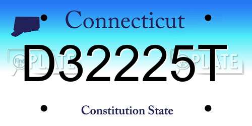 D32225T Connecticut License Plate