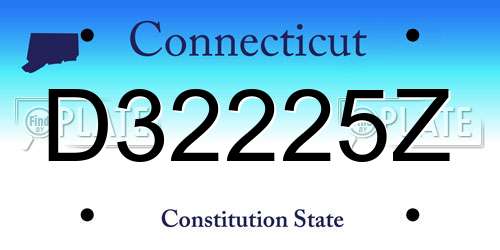 D32225Z Connecticut License Plate