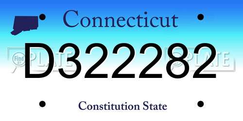 D322282 Connecticut License Plate
