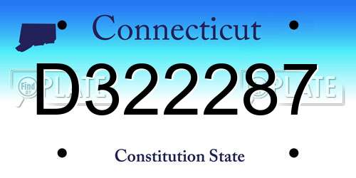 D322287 Connecticut License Plate