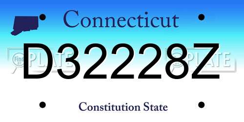 D32228Z Connecticut License Plate