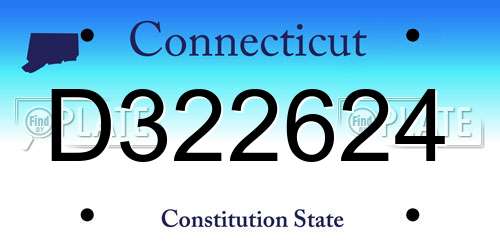 D322624 Connecticut License Plate