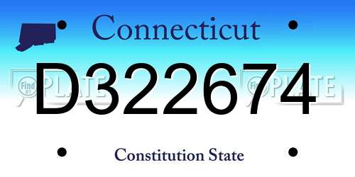 D322674 Connecticut License Plate
