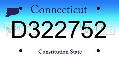 D322752 Connecticut License Plate