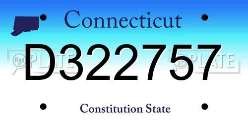 D322757 Connecticut License Plate