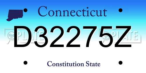 D32275Z Connecticut License Plate