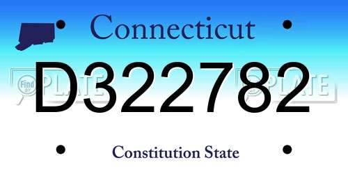 D322782 Connecticut License Plate