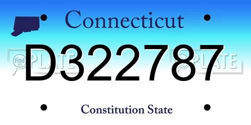 D322787 Connecticut License Plate