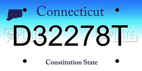 D32278T Connecticut License Plate