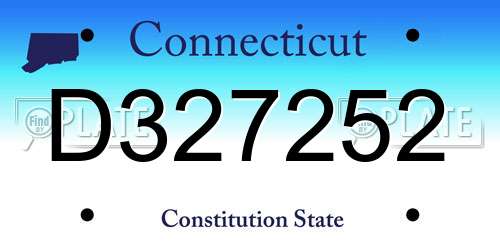 D327252 Connecticut License Plate