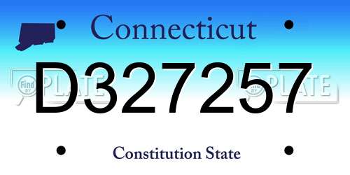 D327257 Connecticut License Plate