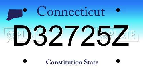 D32725Z Connecticut License Plate