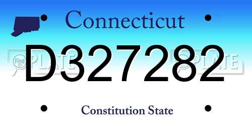 D327282 Connecticut License Plate
