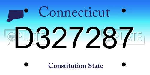 D327287 Connecticut License Plate