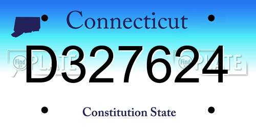D327624 Connecticut License Plate