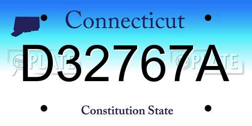 D32767A Connecticut License Plate