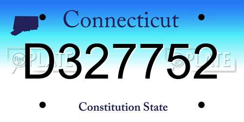 D327752 Connecticut License Plate