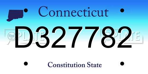 D327782 Connecticut License Plate