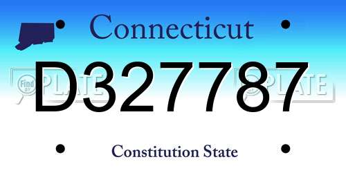 D327787 Connecticut License Plate