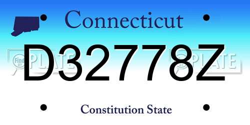 D32778Z Connecticut License Plate