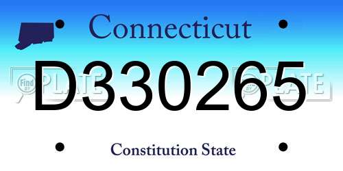 D330265 Connecticut License Plate