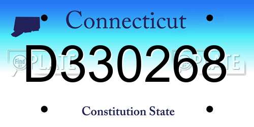 D330268 Connecticut License Plate