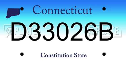 D33026B Connecticut License Plate