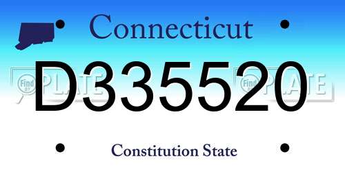 D335520 Connecticut License Plate