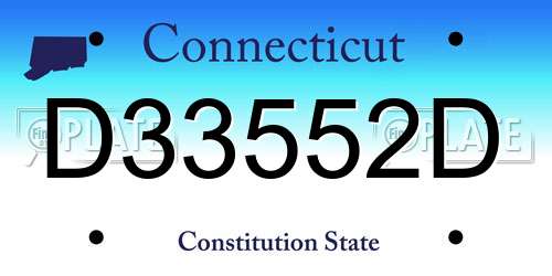 D33552D Connecticut License Plate