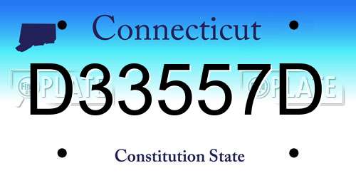 D33557D Connecticut License Plate