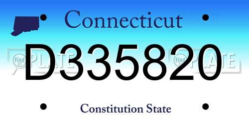 D335820 Connecticut License Plate