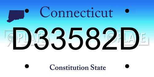 D33582D Connecticut License Plate