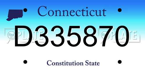D335870 Connecticut License Plate