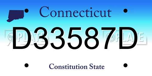 D33587D Connecticut License Plate