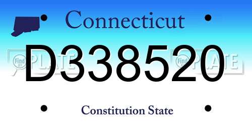 D338520 Connecticut License Plate