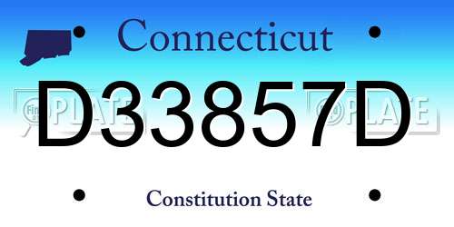 D33857D Connecticut License Plate
