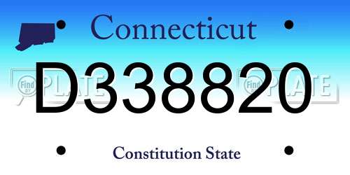 D338820 Connecticut License Plate