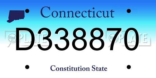D338870 Connecticut License Plate