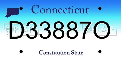 D33887O Connecticut License Plate