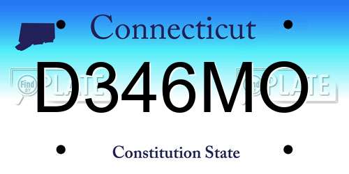 D346MO Connecticut License Plate