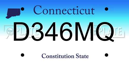 D346MQ Connecticut License Plate