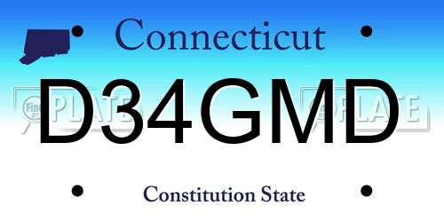D34GMD Connecticut License Plate