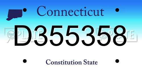 D355358 Connecticut License Plate