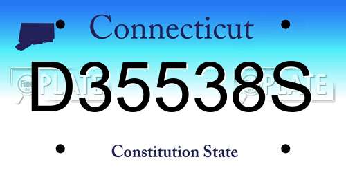 D35538S Connecticut License Plate