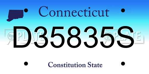D35835S Connecticut License Plate