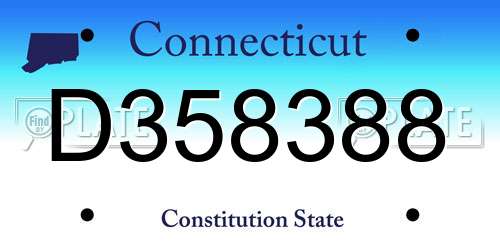 D358388 Connecticut License Plate